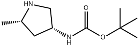tert-butyl (3R,5S)-5-methylpyrrolidin-3-ylcarbamate Struktur