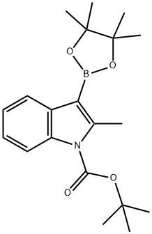 TERT-BUTYL 2-METHYL-3-(TETRAMETHYL-1,3,2-DIOXABOROLAN-2-YL)INDOLE-1-CARBOXYLATE 结构式