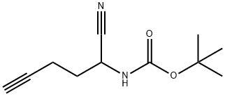 tert-butyl(1-cyanopent-4-yn-1-yl)carbamate 化学構造式