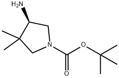 tert-Butyl (4R)-4-amino-3,3-dimethylpyrrolidine-1-carboxylate Struktur