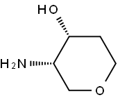 cis-3-amino-4-hydroxy-tetrahydropyran 化学構造式