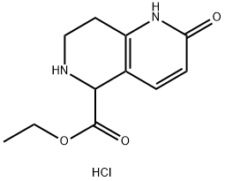 2-羟基-5,6,7,8-四氢-1,6-萘啶-5-羧酸乙酯 盐酸盐,1644236-95-2,结构式