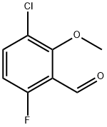 3-Chloro-6-fluoro-2-methoxybenzaldehyde 化学構造式