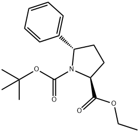 1-(tert-butyl) 2-ethyl (2S,5S)-5-phenylpyrrolidine-1,2-dicarboxylate 结构式