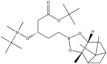 (3S)-tert-butyl 3-(tert-butyldimethylsilyloxy)-5-[(2S,6R)-2,9,9-trimethyl-3,5-dioxa-4-boratricyclo[6.1.1.02,6]decan-4-yl]pentanoate Struktur