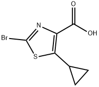 2-bromo-5-cyclopropylthiazole-4-carboxylicacid 化学構造式