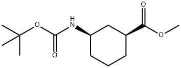(1S,3R)-3-((叔丁氧羰基)氨基)环己烷-1-甲酸甲酯, 1702381-37-0, 结构式