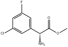 METHYL(2R)-2-AMINO-2-(3-CHLORO-5-FLUOROPHENYL)ACETATE,1704004-50-1,结构式