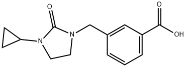 3-(3-Cyclopropyl-2-oxo-imidazolidin-1-ylmethyl)-benzoic acid 结构式