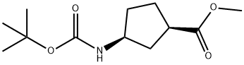 methyl (1R,3S)-3-{[(tert-butoxy)carbonyl]amino}cyclopentane-1-carboxylate,173464-47-6,结构式
