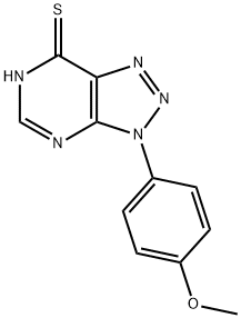 3-(4-Methoxyphenyl)-3H-[1,2,3]triazolo[4,5-d]pyrimidin-7-yl hydrosulfide 化学構造式