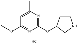 4-メトキシ-6-メチル-2-(ピロリジン-3-イルオキシ)ピリミジン塩酸塩 化学構造式