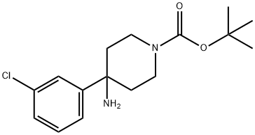 tert-Butyl 4-amino-4-(3-chlorophenyl)piperidine-1-carboxylate Structure