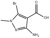 3-氨基-5-溴-1-甲基-1H-吡唑-4-羧酸 结构式
