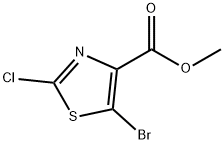 5-ブロモ-2-クロロチアゾール-4-カルボン酸メチル 化学構造式