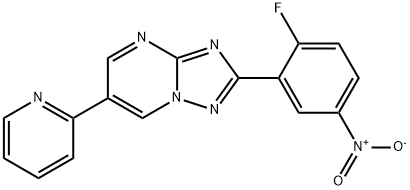 2-(2-氟-5-硝基苯基)-6-(吡啶-2-基)-[1,2,4]三唑并[1,5-A]嘧啶,1799330-54-3,结构式