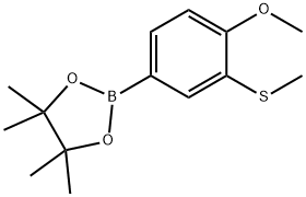 2-[4-Methoxy-3-(methylthio)phenyl]-4,4,5,5-tetramethyl-1,3,2-dioxaborolane 结构式