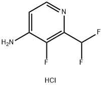 2-(Difluoromethyl)-3-fluoropyridin-4-amine hydrochloride, 1803125-74-7, 结构式