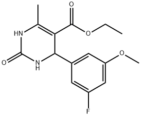 Ethyl 4-(5-fluoro-3-methoxyphenyl)-6-methyl-2-oxo-1,2,3,4-tetrahydropyrimidine-5-carboxylate 结构式