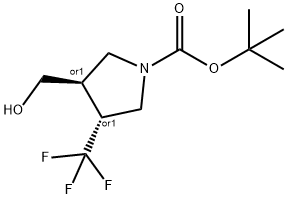 TRANS-TERT-BUTYL 3-(HYDROXYMETHYL)-4-(TRIFLUOROMETHYL)PYRROLIDINE-1-CARBOXYLATE 结构式