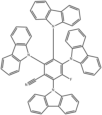 2,3,4,6-四(9H-咔唑-9-基)-5-氟苄腈, 1819362-10-1, 结构式