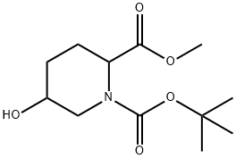 5-ヒドロキシピペリジン-1,2-ニカルボン酸1-TERT-ブチル2-メチル 化学構造式