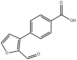 4-(2-formylfuran-3-yl)benzoic acid Structure