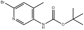 (6-Bromo-4-methyl-pyridin-3-yl)-carbamic acid tert-butyl ester 化学構造式