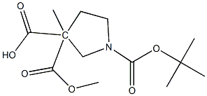 1,3,3-Pyrrolidinetricarboxylic acid, 1-(1,1-dimethylethyl) 3,3-dimethyl ester 结构式