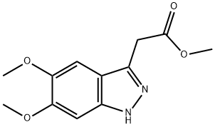 1H-Indazole-3-acetic acid, 5,6-dimethoxy-, methyl ester 化学構造式