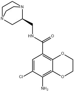 1,4-Benzodioxin-5-carboxamide, 8-amino-7-chloro-N-[(2S)-1,4-diazabicyclo[2.2.2]oct-2-ylmethyl]-2,3-dihydro- Structure