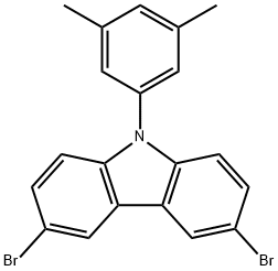 3,6-ジブロモ-9-(3,5-ジメチルフェニル)-9H-カルバゾール 化学構造式