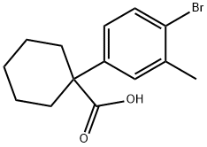 1-(4-bromo-3-methylphenyl)cyclohexane-1-carboxylic acid 化学構造式