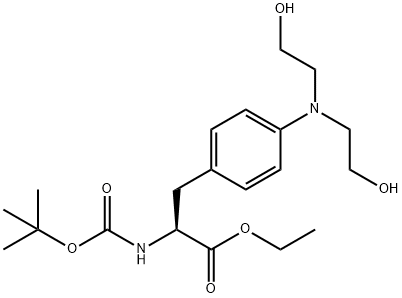 (S)-ethyl3-(4-(bis(2-hydroxyethyl)amino)phenyl)-2-(tert-butoxycarbonylamino)propanoate Struktur