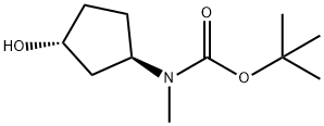 tert-butyl N-[(1R,3R)-3-hydroxycyclopentyl]-N-methylcarbamate Struktur