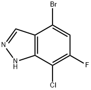 4-bromo-7-chloro-6-fluoro-1H-indazole 化学構造式