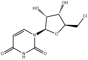 1-[5-(chloromethyl)-3,4-dihydroxy-oxolan-2-yl]pyrimidine-2,4-dione 化学構造式