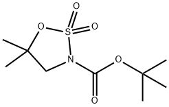 3-BOC-5,5-二甲基-1,2,3-氧杂噻唑烷-2,2-二氧化物 结构式