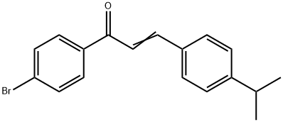 (2E)-1-(4-ブロモフェニル)-3-[4-(プロパン-2-イル)フェニル]プロプ-2-エン-1-オン 化学構造式