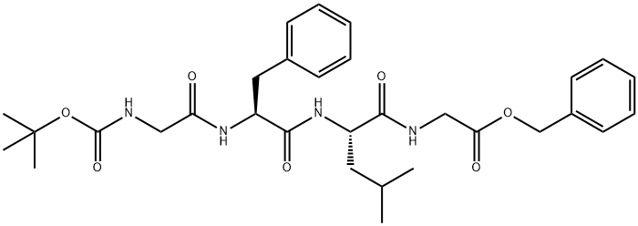 benzyl 2-[(2S)-2-[(2S)-2-(2-{[(tert-butoxy)carbonyl]amino}acetamido)-3-phenylpropanamido]-4-methylpentanamido]acetate, 200427-89-0, 结构式