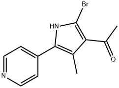 1-(2-bromo-4-methyl-5-(pyridin-4-yl)-1H-pyrrol-3-yl)ethan-1-one 结构式