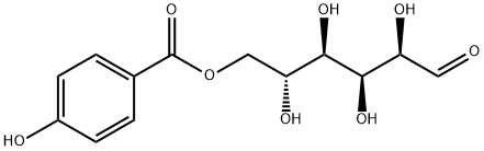 6-O-(p-Hydroxybenzoyl)glucose 化学構造式