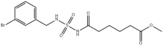 Methyl 6-((N-(3-bromobenzyl)sulfamoyl)amino)-6-oxohexanoate 结构式