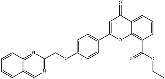 8-ethoxycarbonyl-4'-(2-quinazolinylmethoxy)flavone Structure