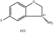 (3R)-5-FLUORO-2,3-DIHYDRO-1-BENZOFURAN-3-AMINE HYDROCHLORIDE 化学構造式