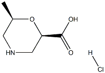 (2R,6R)-6-methylmorpholine-2-carboxylic acid hydrochloride Structure