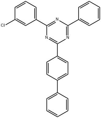 2-Biphenyl-4-yl-4-(3-chloro-phenyl)-6-phenyl-[1,3,5]triazine 化学構造式
