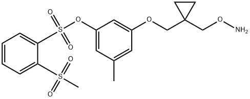 3-((1-((aminooxy)methyl)cyclopropyl)methoxy)-5-methylphenyl 2-(methylsulfonyl)benzenesulfonate Struktur