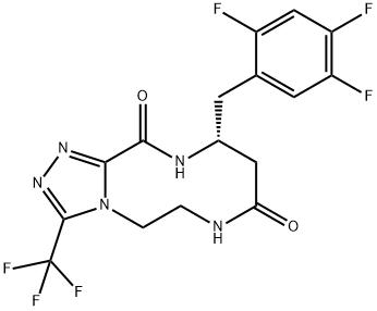 (R)-10-(2,4,5-trifluorobenzyl)-3-(trifluoromethyl)-6,7,10,11-tetrahydro-[1,2,4]triazolo[3,4-c][1,4,7]triazecine-8,12(5H,9H)-dione 化学構造式