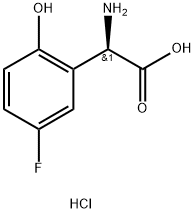 (2R)-2-AMINO-2-(5-FLUORO-2-HYDROXYPHENYL)ACETIC ACID HYDROCHLORIDE, 2089388-98-5, 结构式